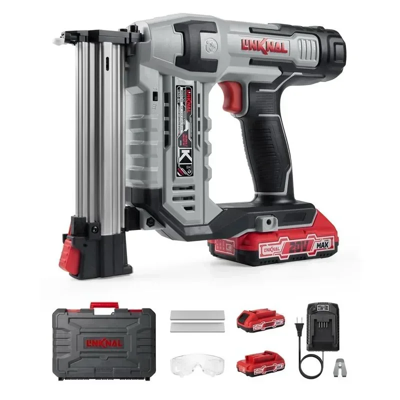 LINKNAL Electric Cordless Brad Nailer with 2×20V MAX Li-ion Batteries, Charger and 1000 Nails Included (L820-BN)