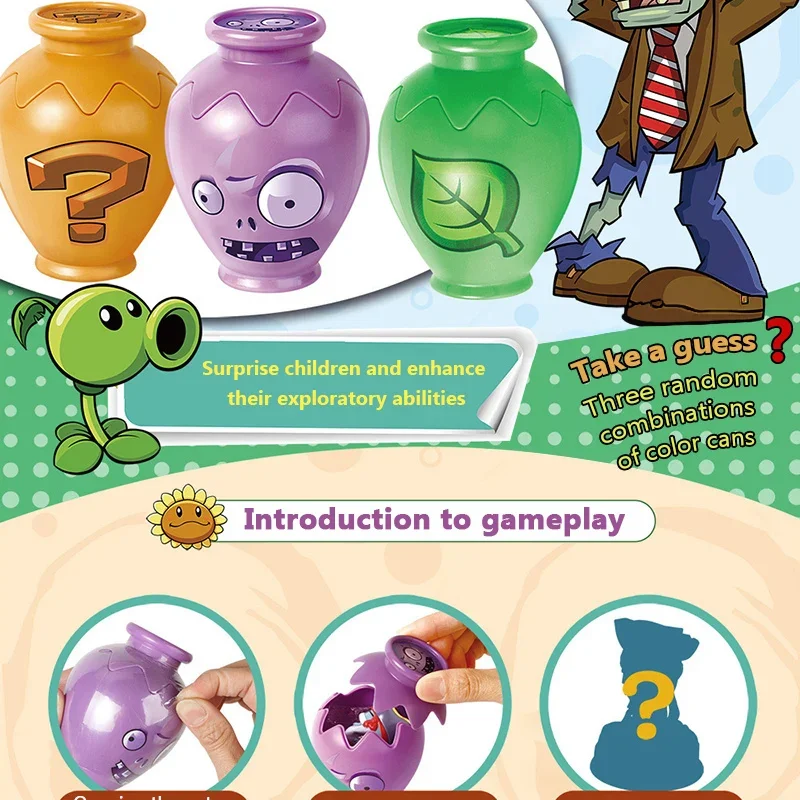 Echte 12-Stil-Pflanzen VS Zombies 2 Überraschungsbox-Glas-Set Spielzeug Peashooter Sonnenblume Pharao Zombie-Spiel Figur Puppe Kinder Geschenke – Detail 4