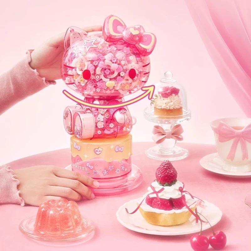 Sanrio HELLOKITTY Flower Clusters Building Blocks, Creative Handmade Assembled Model Ornaments,birthday Gifts