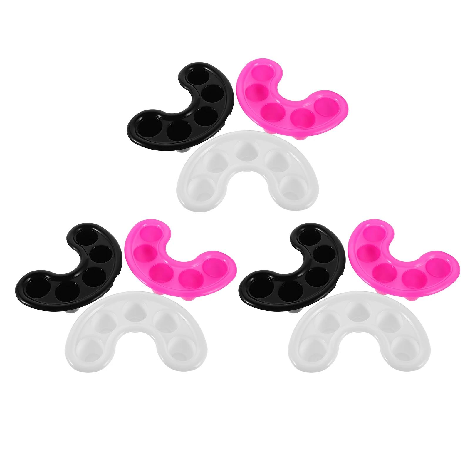 

9pcs Five Holes Soak Off Gel Removal Finger Dishes Polish Remover Bowls Art Hand Soaking Bowl Assorted Colors Manicure Tools