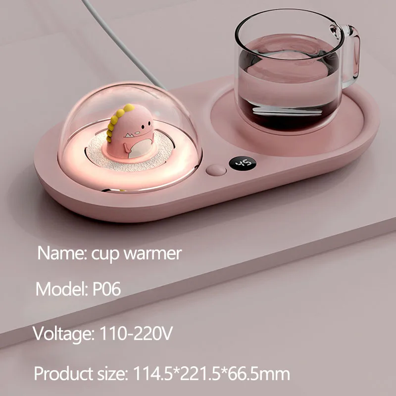 220V Creative Coffee Mug Warmer Diffuser Home Office Heating Plate Cup Warmer for Milk Tea Cocoa Gift with Aromatherapy Function