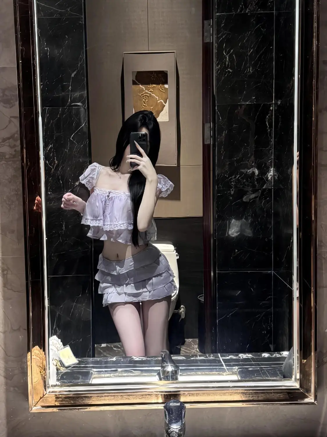 2026 French Sweet Elegant 2 Piece Set Women Lace Design Y2k Square Neck Tops + Cake Skirts Japanese Vintage Casual Chic Outfits view 5