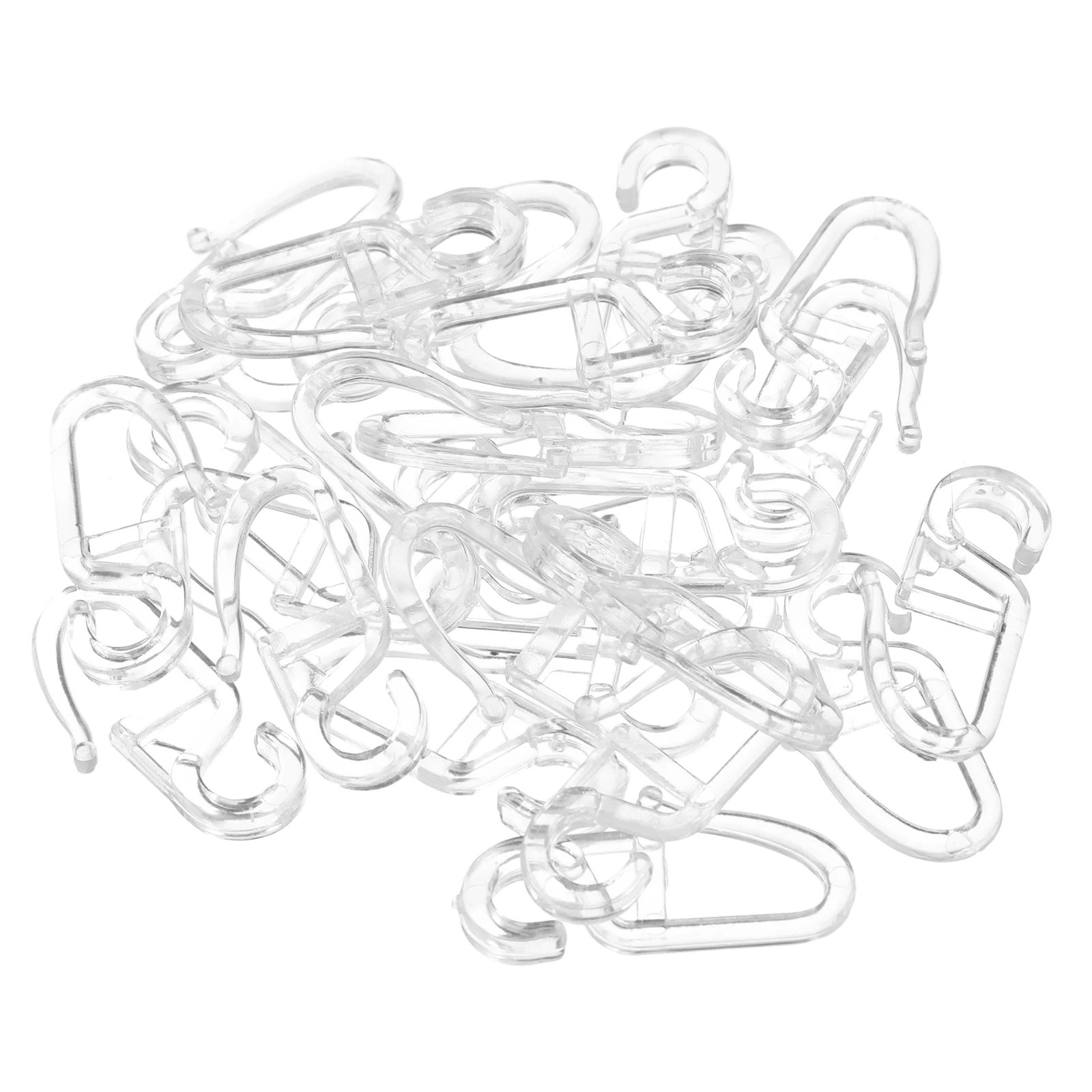 

50pcs Curtain Hooks Plastic Easy Install Bedroom Bathroom Universal Sliding Drapes Rod Accessories Hook