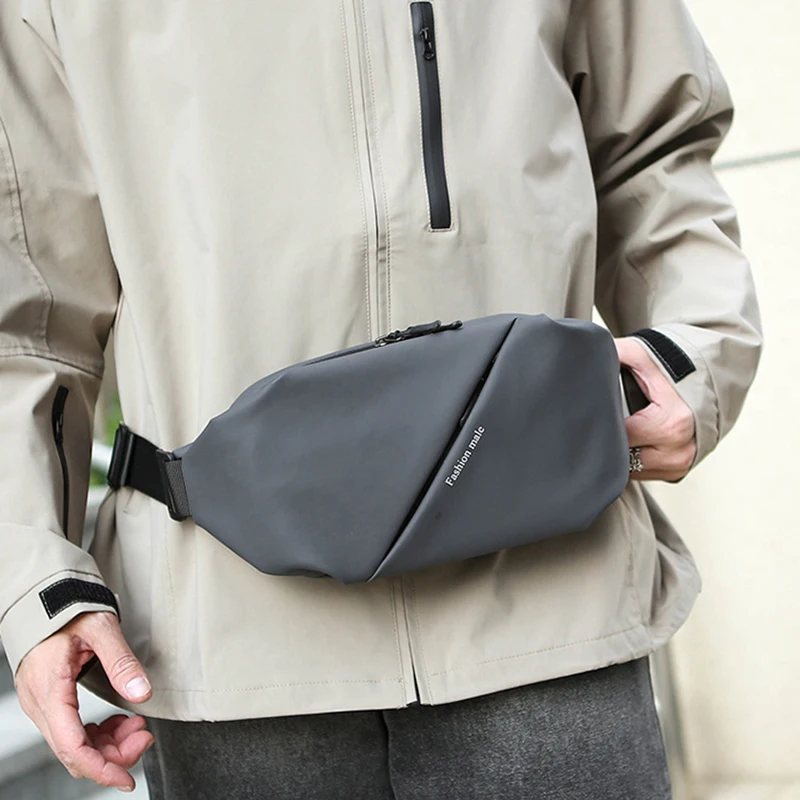 Borse a tracolla da uomo casual Borsa a tracolla in nylon Marsupio da uomo Borsa sportiva da petto per uomo Borse a tracolla nere Nuova moda a tracolla