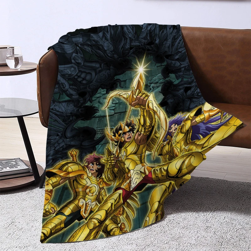 Japanese Hot Anime Saint Seiya Blanket Fluffy Soft Blankets for Beds Furry Winter Sofa Throw Bed & Throws Baby Fleece Custom Nap