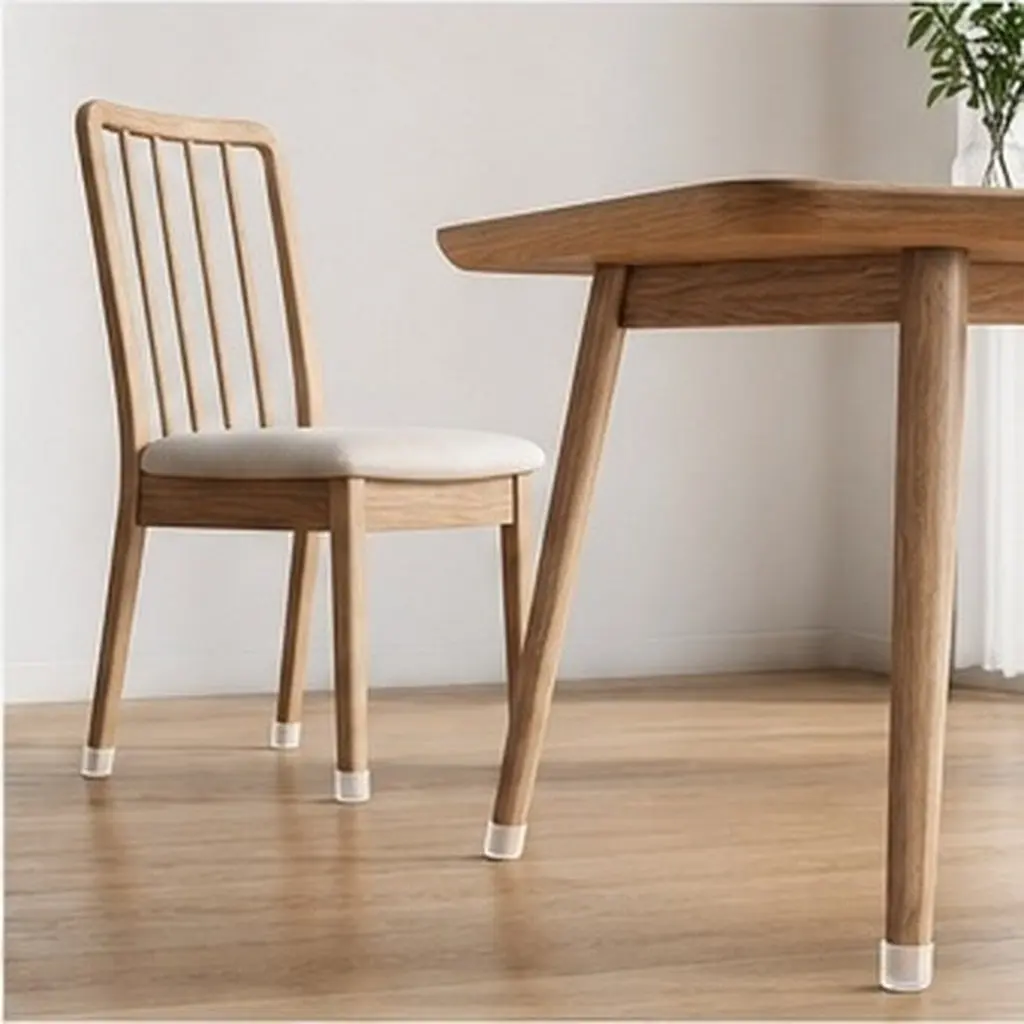 16Pcs Transparent Oval PVC Chair Leg Floor Protectors Hardwood Floor Safe Anti Slip Furniture Leg Covers Non Slip Furniture Pads
