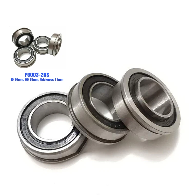 1pcs F6003-20-2RS 20x35x11 Flange Deep Groove Trolley Ball Bearing Sealed Wheelbarrow Miniature Cart Ball Bearings