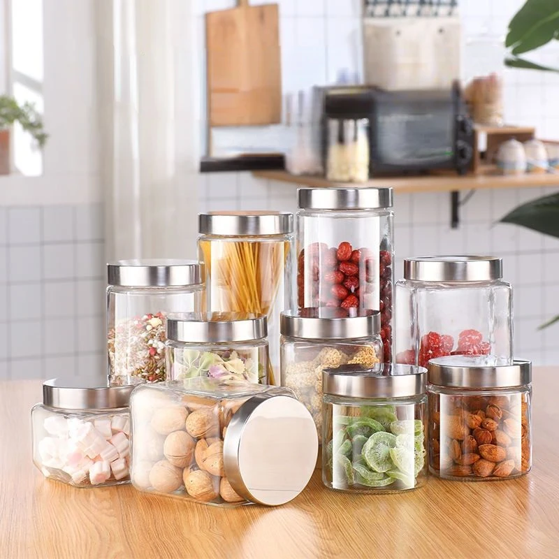 European Sealed Jar Glass Storage Bottle Milk Powder Tea Box with Lid Multigrain Storage Food Grade Bottle Grain Coffee Tank New