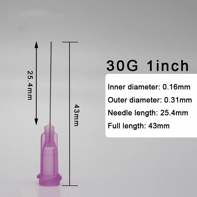 30G Dispensing Needles Wholesale Syringe Needle 1inch Length, Blunt Tip, Screw Interface , Non-Sterile , 100pcs /pack