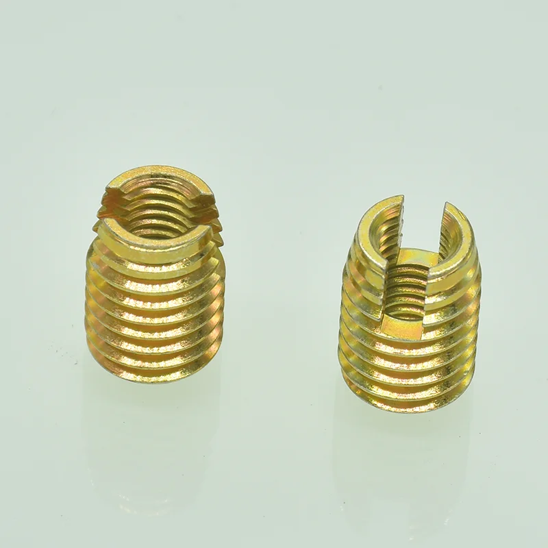 M2 to M20 Golden Galvanized Self Tapping insert Screw Bushing 302 Slotted Type Wire Thread Insert Nut Repair