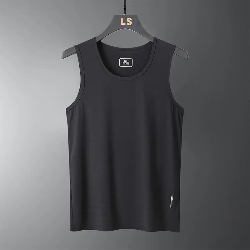 Oversized Men Basketball Gym Cool Breathable Tank Top Summer Big Size Thin Quick Dry Ice Silk Sleeveless Joggers Sports Vest 8XL