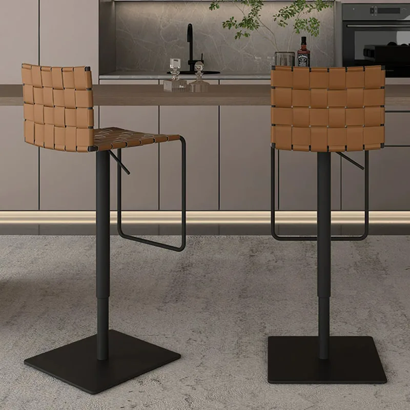 

/Ergonomic Rattan Bar Stools Height With Back Aesthetic Bar Stools Accent Reception Desks Sillas Para Comedor Trendy Furniture