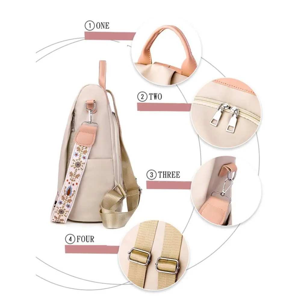 Borsa a tracolla Oxford alla moda con stampa borsa da scuola antifurto grandi bottoni per la spesa da donna