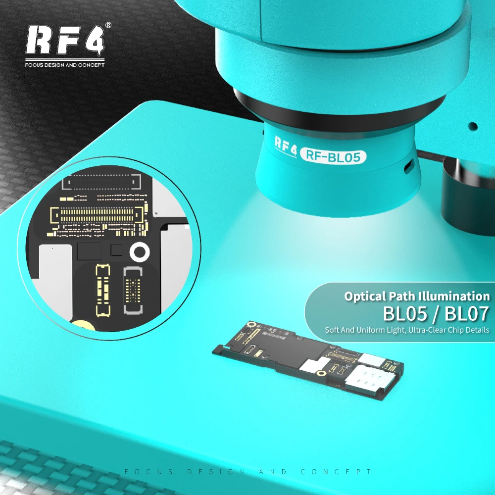 RF4 BL05/BL07 Integrated LED Illumination Auxiliary Objective Lens 0.5X 0.7X for Microscope Soldering PCB Inspection Repair Tool