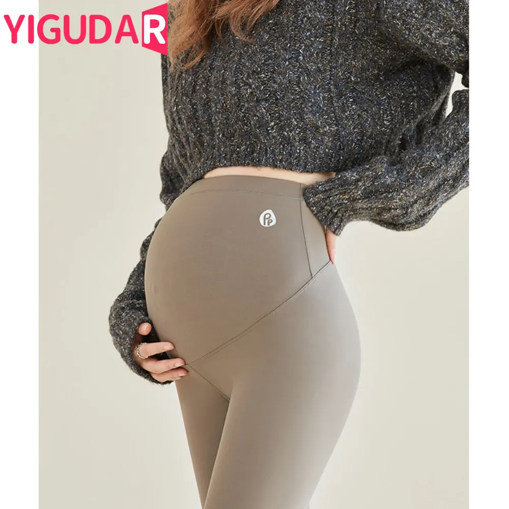 Cintura alta elástica leggings de maternidade magro para mulheres grávidas apoio barriga pós-parto leggins corpo shaper calças de fitness