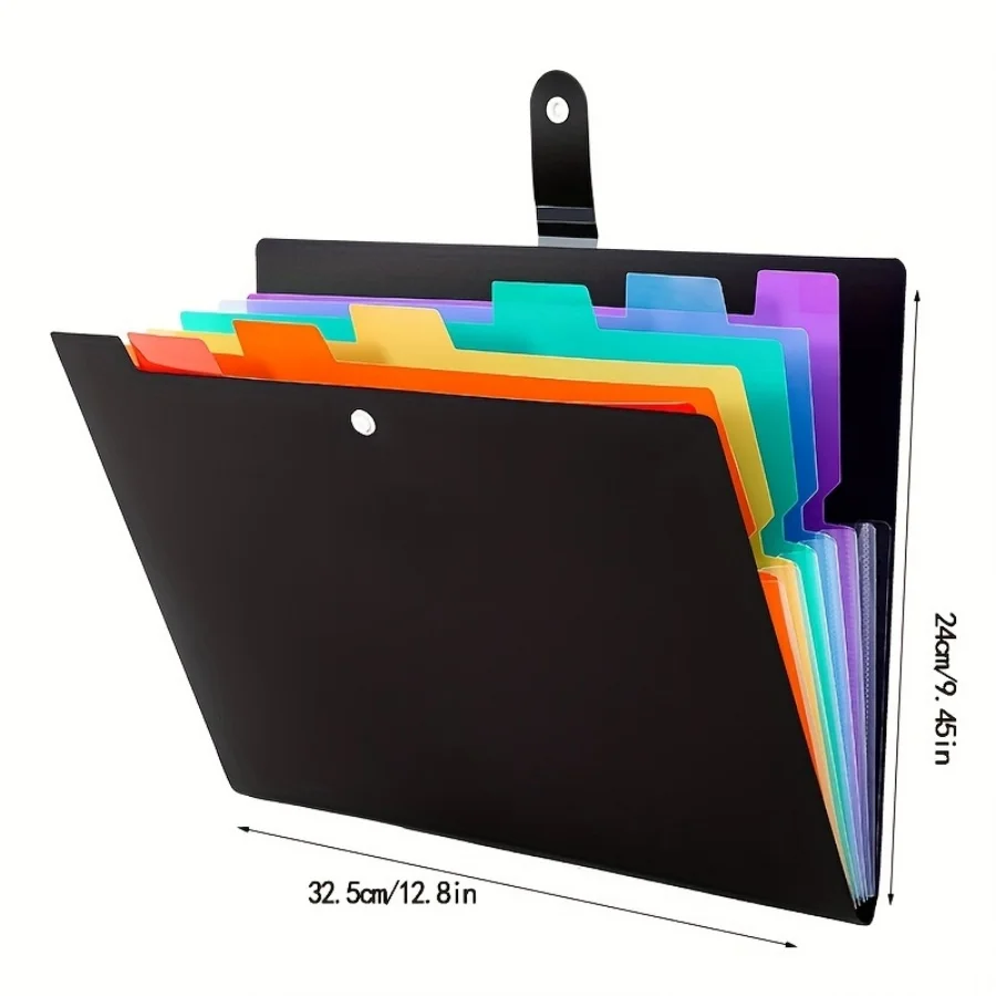 Bolsa de archivo de acordeón de 1 pieza, organizador de carpetas A4 con inserto de color, ideal para organización escolar, hogar y oficina