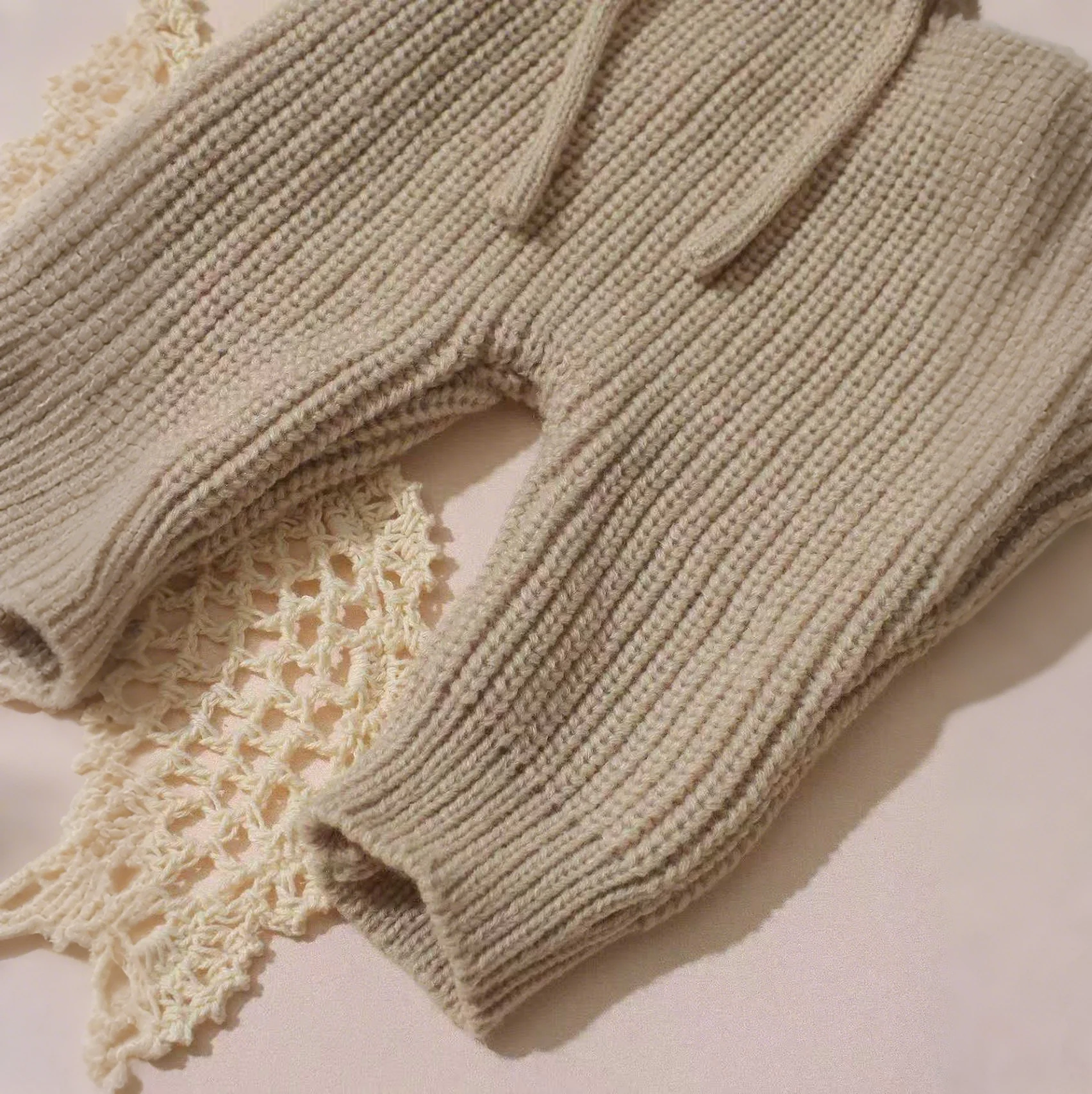 Ylsteed 3 Pcs Set Knitting Newborn Boy Photography Clothes "Just Arrived" Embroidery Khaki Baby Outfits Sweater Baby Shower Gift