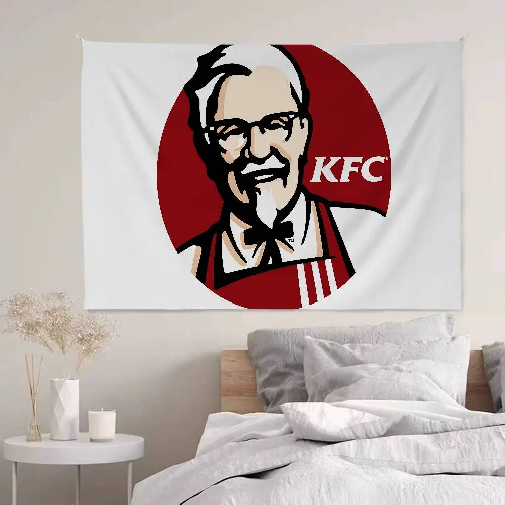 K-kfc Logo Colorful Tapestry Wall Hanging Hanging Tarot Hippie Wall Rugs Dorm Wall Art Decor