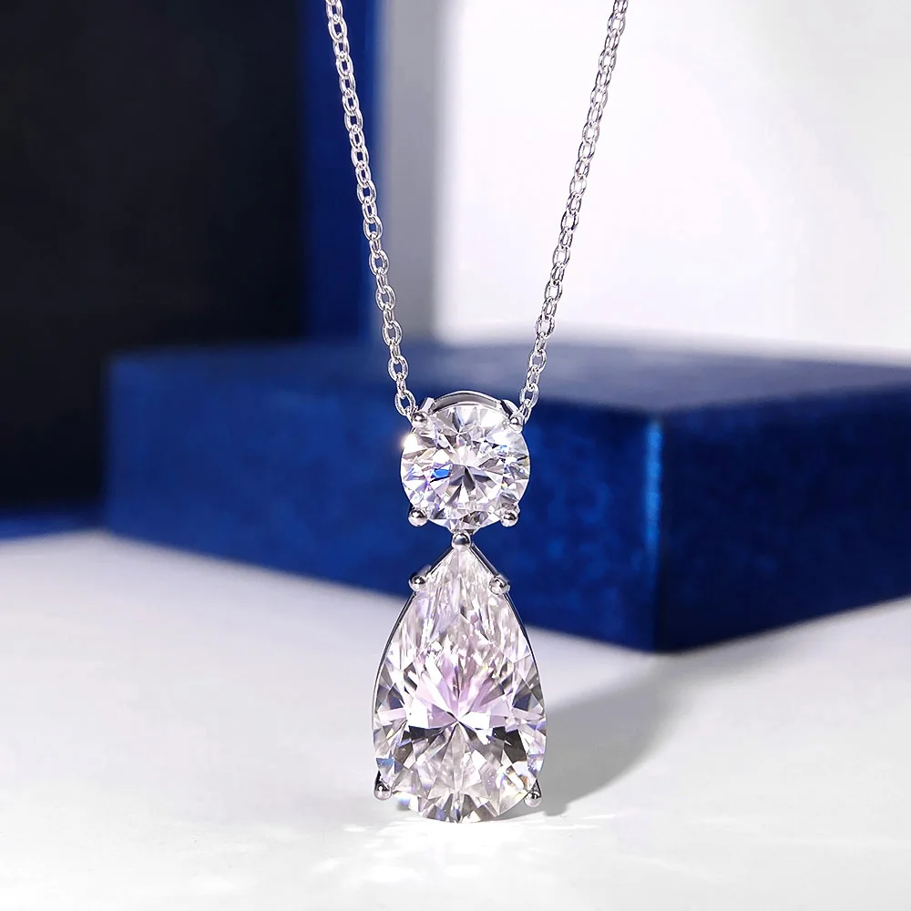 

HORRIPAL D VVS1 8CT Moissanite Diamond Pendant Necklace 925 Sterling Silver GRA Certified Lab Grow Diamond Party Fashion Jewelry