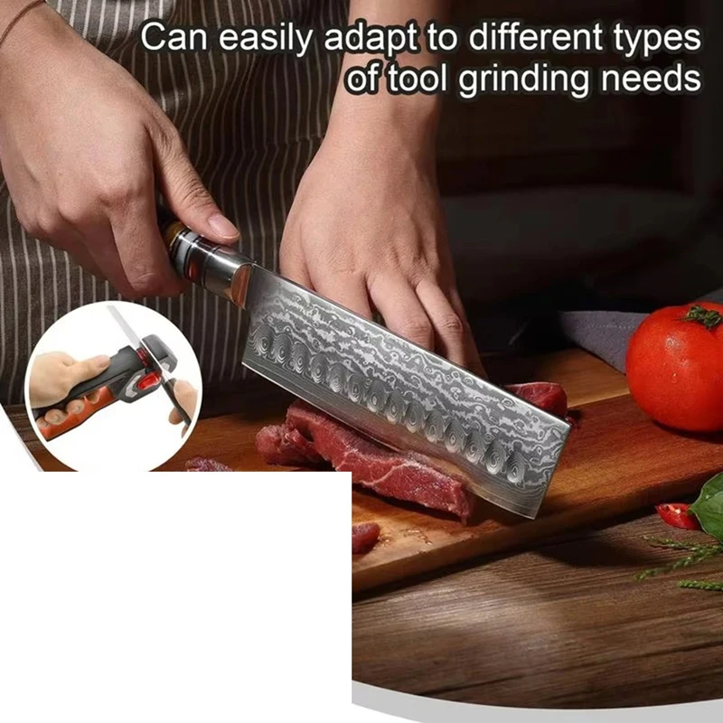 ABDJ-Cutter Sharpener With Adjustable Angle 6-Stage Manual Scissor Sharpener Non-Slip Handle Professional Kitchen Tool