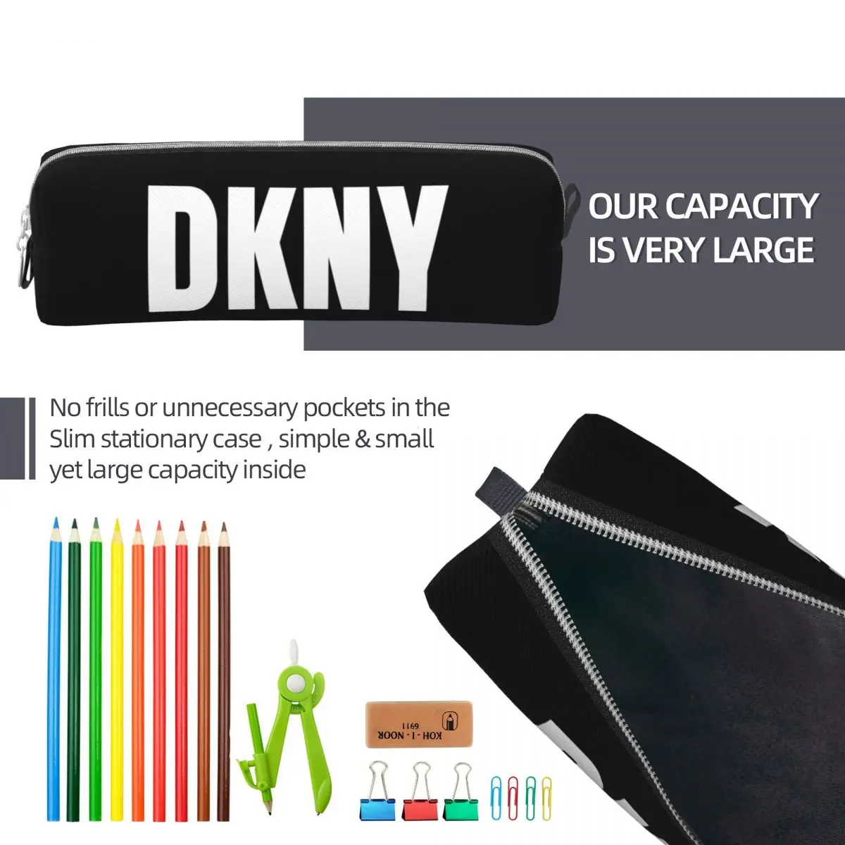 Fashion DKNYs Pencil Case Classic Pen Bag Kids Big Capacity School Supplies Gift Pencilcases