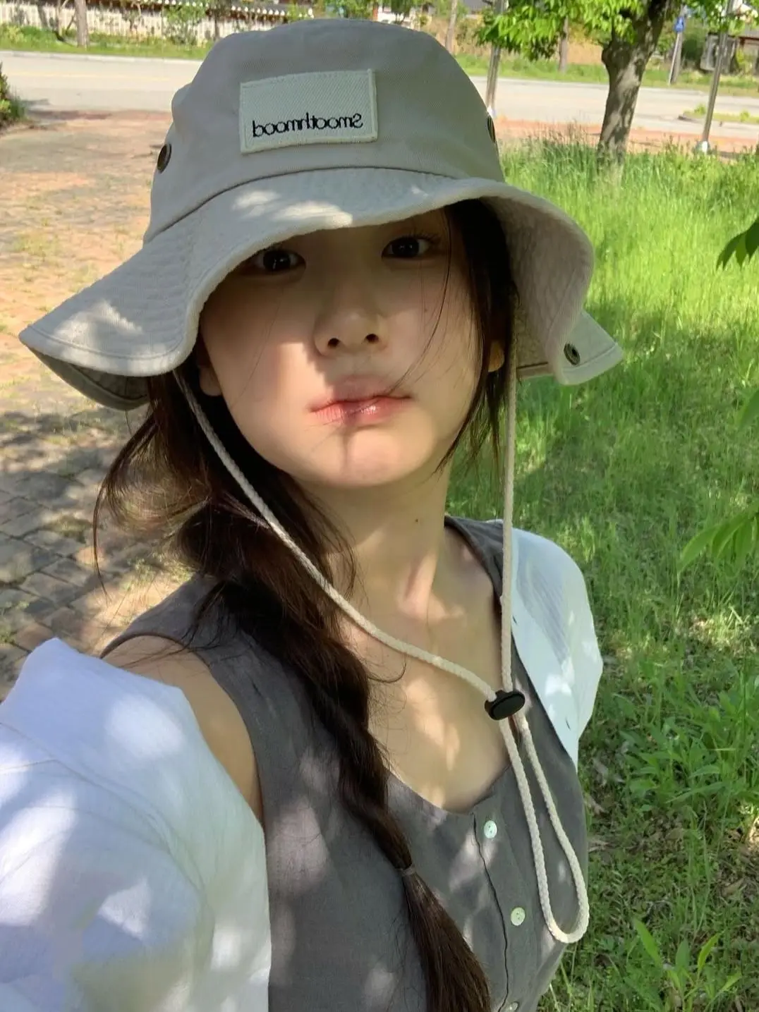 summer-new-casual-fisherman-hat-dongda-gate-women's-sun-protection-khaki-color-hat-cotton-wide-brim-round-top-cap