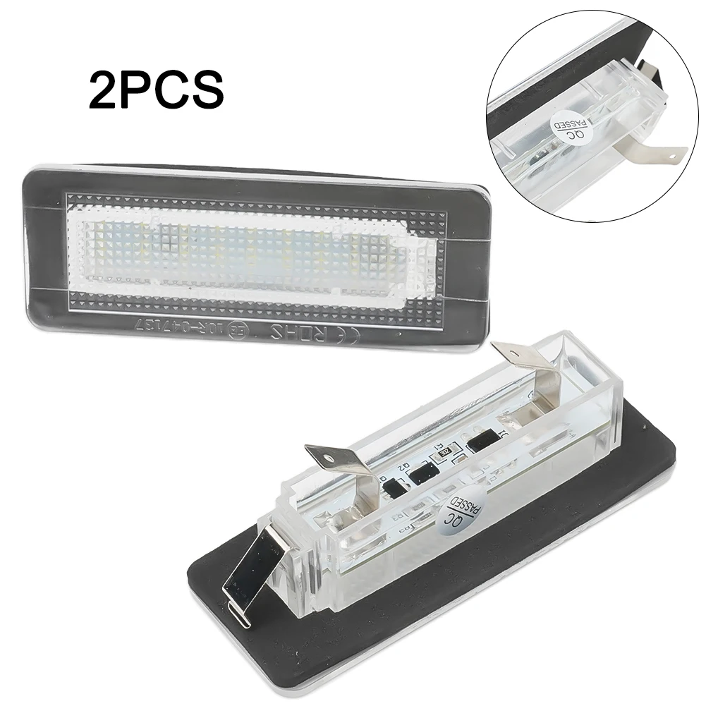 

2pcs Car LED License Plate Light White For Coupe Cabrio 450, 451 6500K Low Consumption High Lumen Output