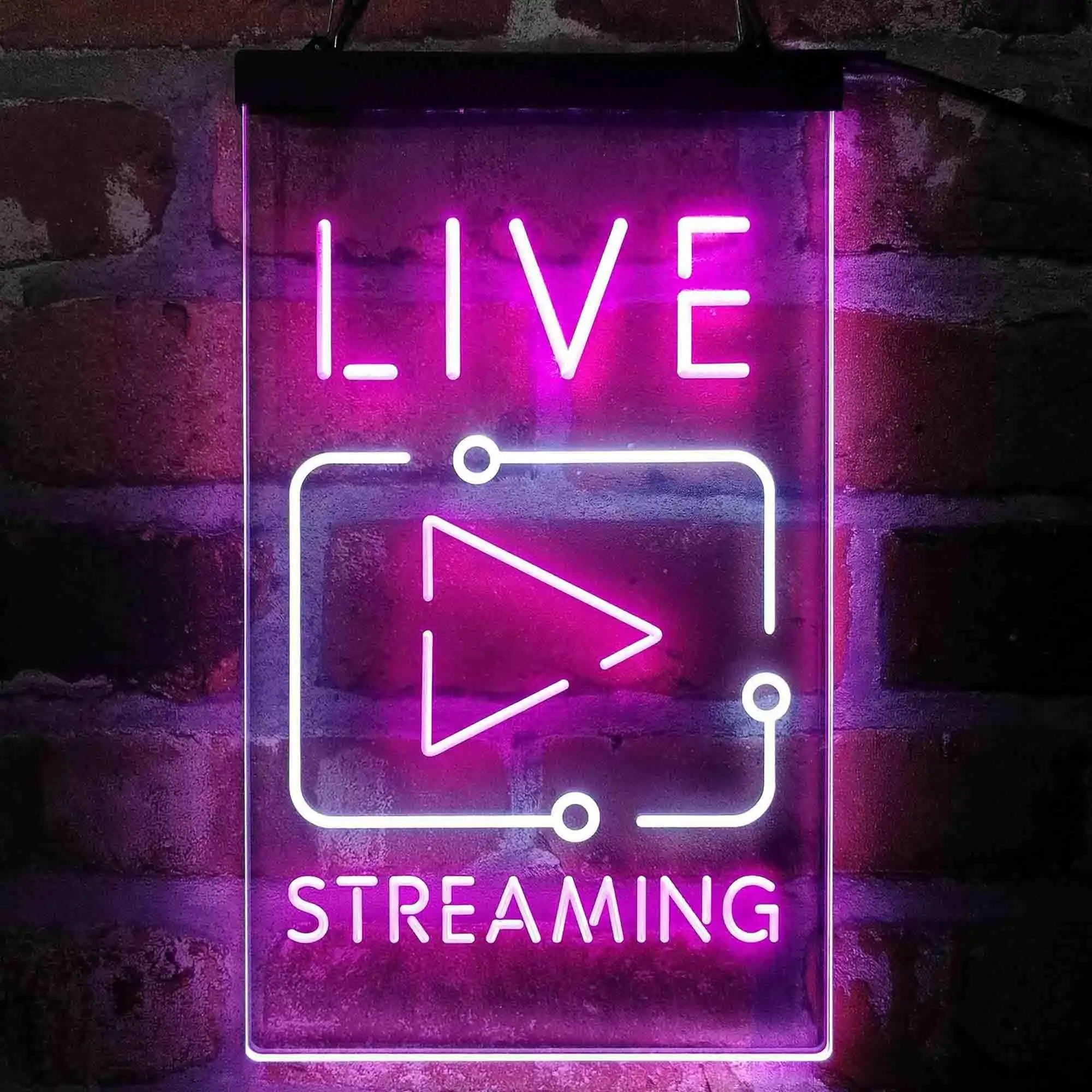 Live Streaming TV Film Dual-color LED Neon Sign st6-i4090
