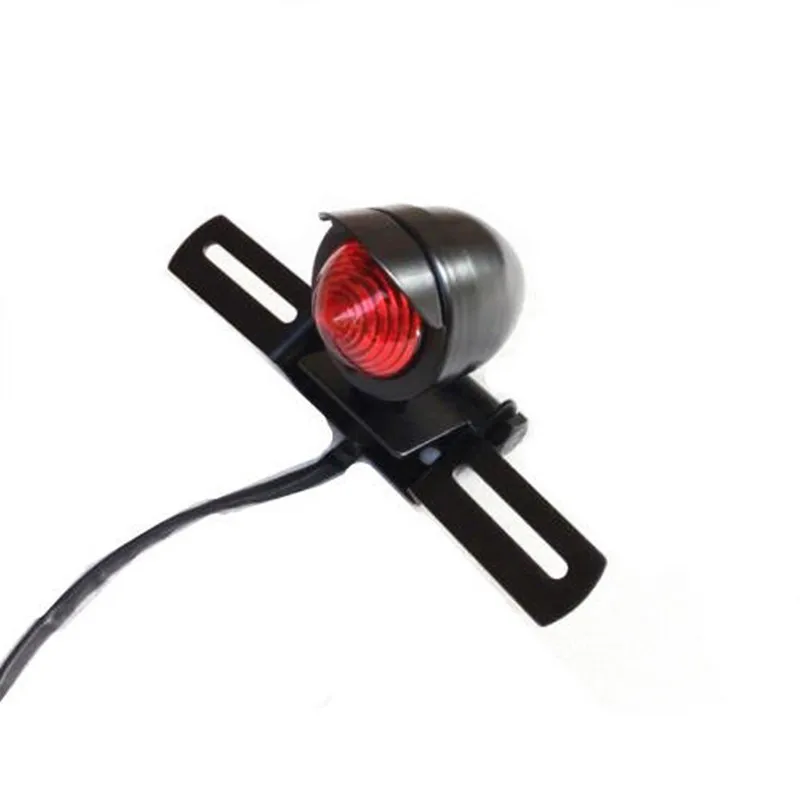 Motorcycle 12V Red Rear Tail Brake Stop Light Lamp License Plate Bracket Cruiser Bobber Old School Cruiser Bobber Chopper Atv