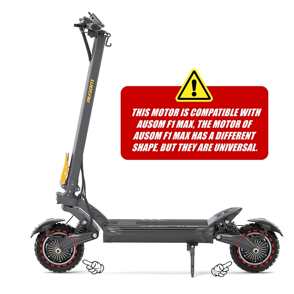 محرك 10 بوصة مع حلقة محور قابلة للفصل لمحرك AUSOM F1 MAX MUKUTA 10 PLUS عجلة كهربائية أمامية وخلفية 60 فولت 1400 وات #3