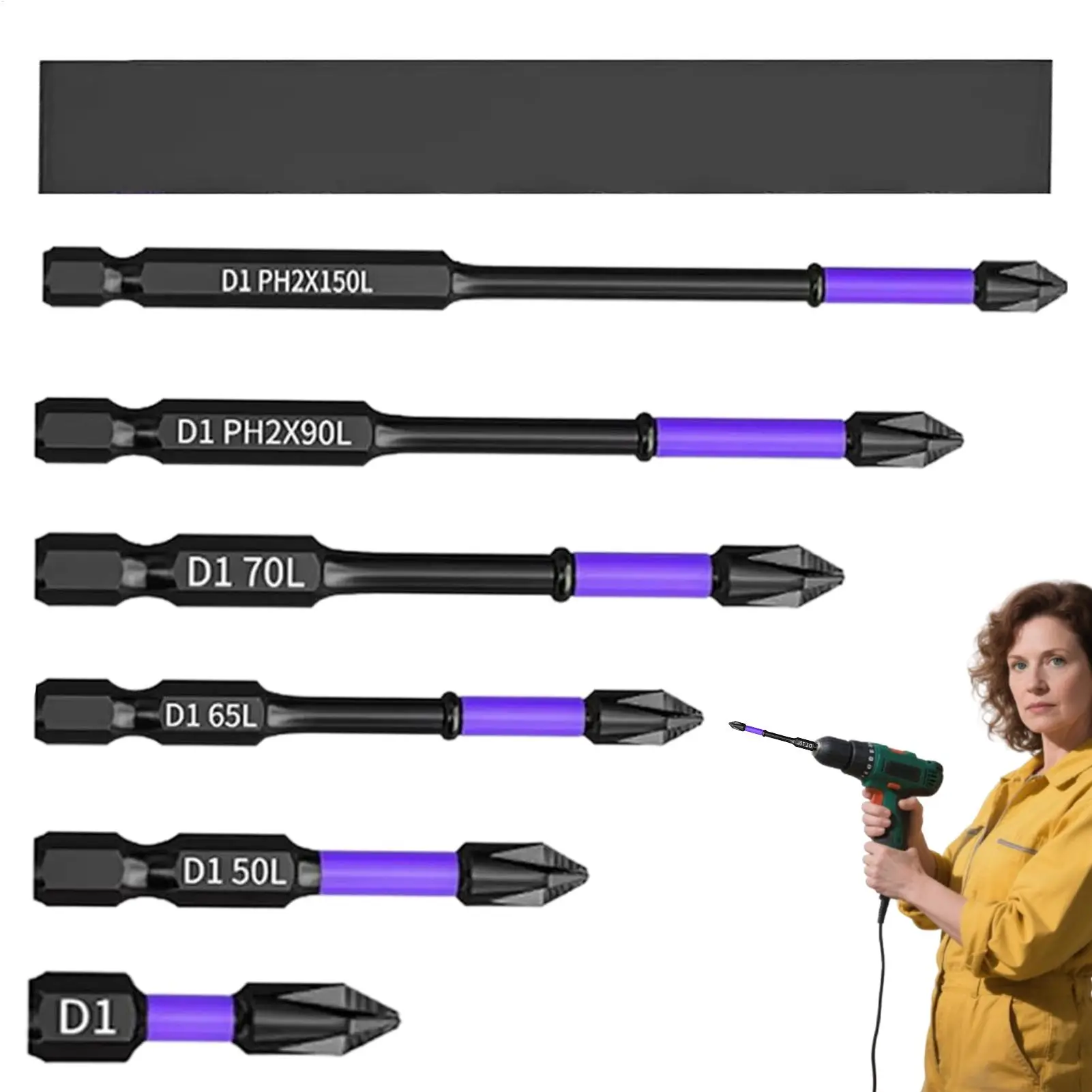 

Magnetic Screwdriver Bits 6 Pieces Screw Driving Bits Anti-Slip Precision Multipurpose Extractor for Automotive Electronics