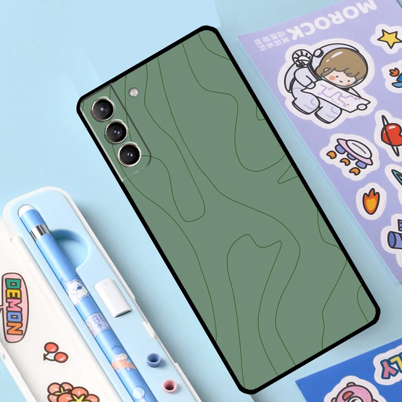 Aesthetic Sage Green Case For Samsung Galaxy S23 S22 S21 Ultra S20 FE S9 S10 Note 10 Plus Note 20 Ultra Full Cover