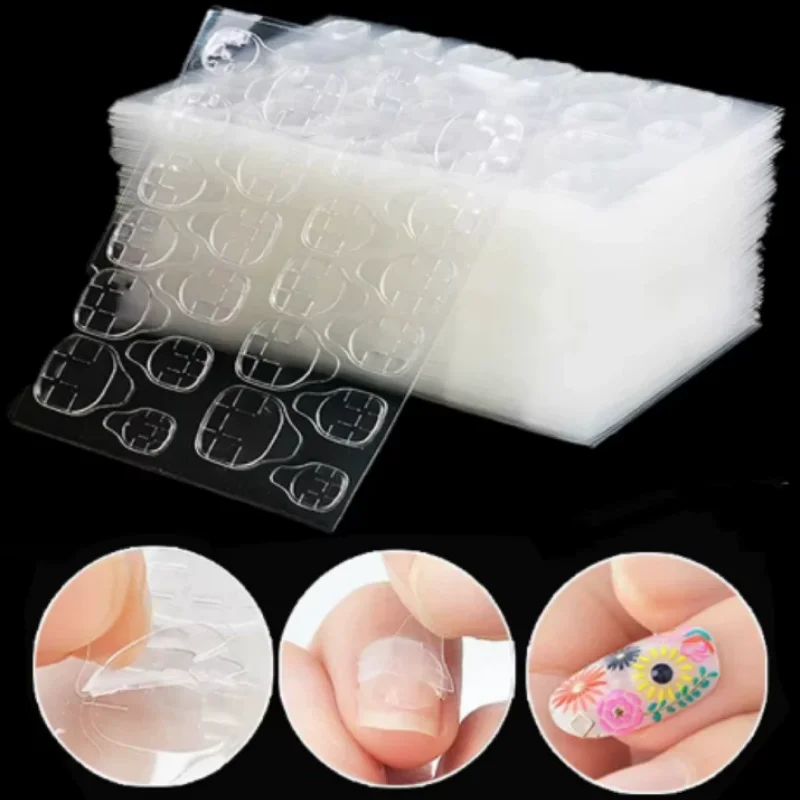 Double Sided Jelly Nail Glue Stickers Waterproof Breathable Adhesive Tabs For Press On False Nail Tips DIY Manicure Tools