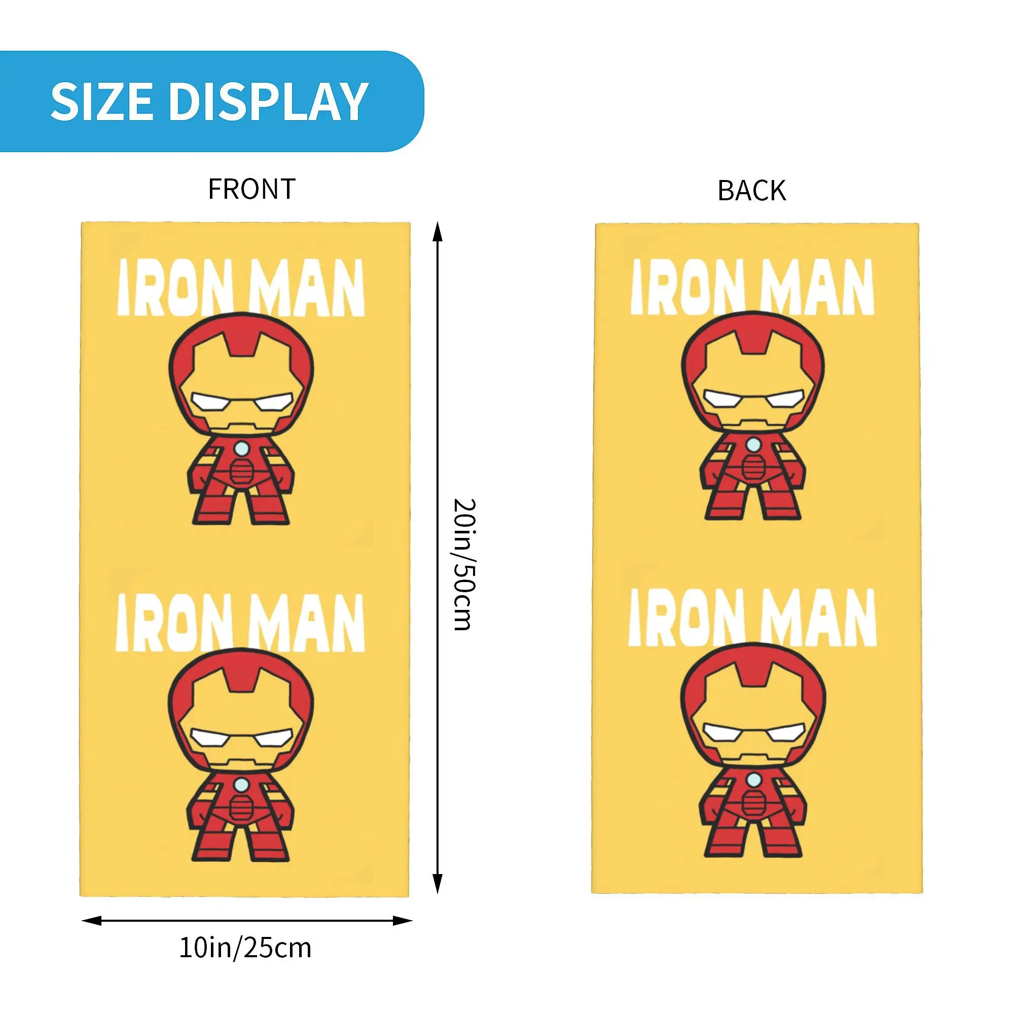 Custom Cute Mini Iron Man Bandana Neck Warmer Men Women Winter Ski Tube Scarf Gaiter  Face Cover