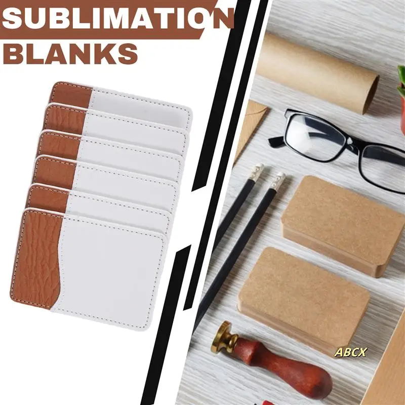 

6Pcs Sublimation Blank Leather Mobile Wallet Plastic Bag Mobile Phone Holder Card Sticker Mobile Phone Case Wallet Case