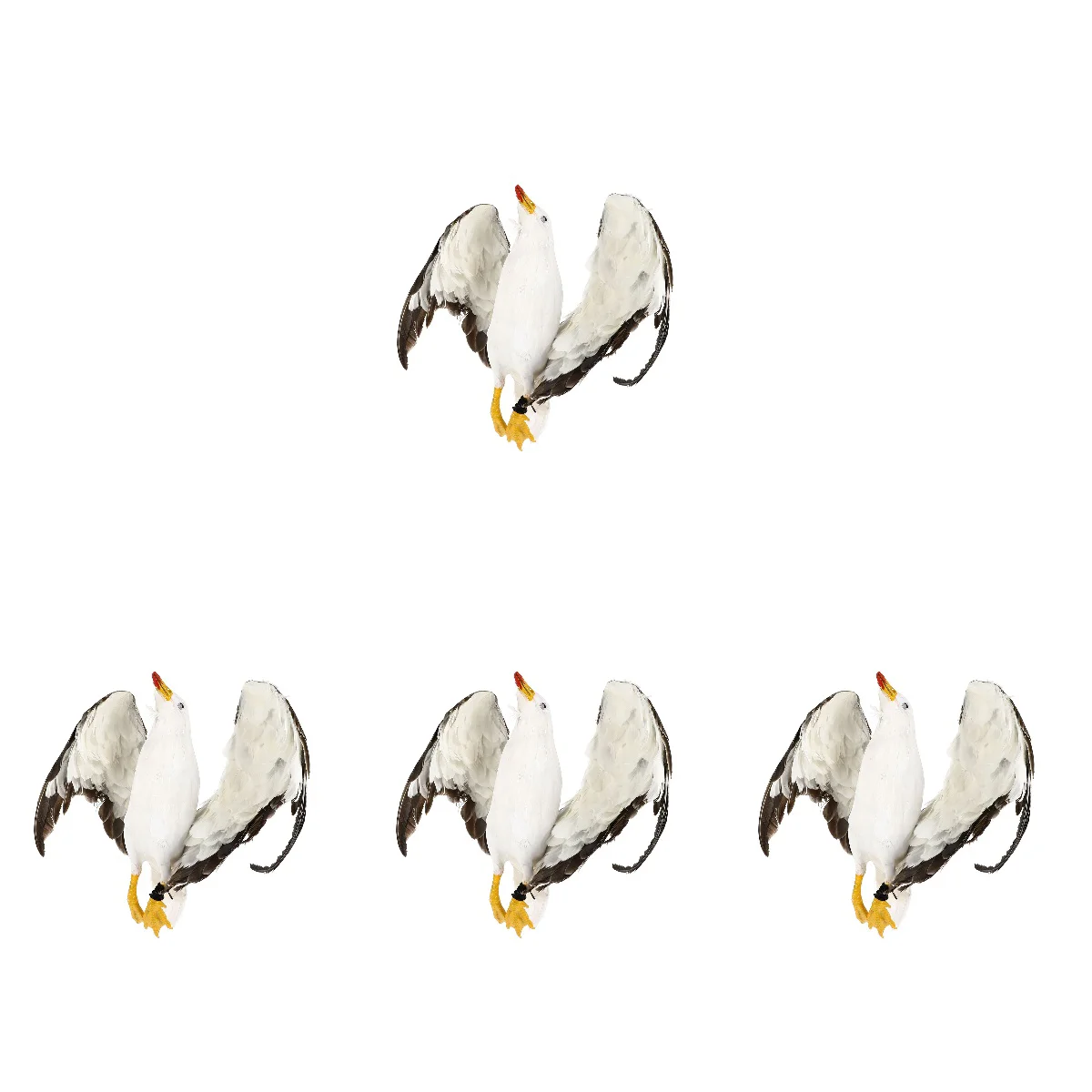 

4 Pcs Simulated Dead Seagull Fake Simulation Decorations Pendant Bird Real Ornament Practical