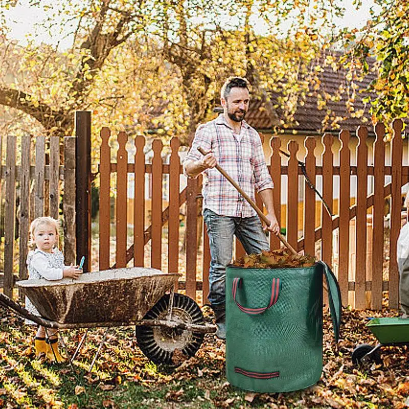 Imagem -04 - Plástico Reutilizável Deixa Bolsas de Resíduos Grande Capacidade Bolsa Impermeável do Pátio com Alças Quintal Folhas Gramado Resíduos de Jardim