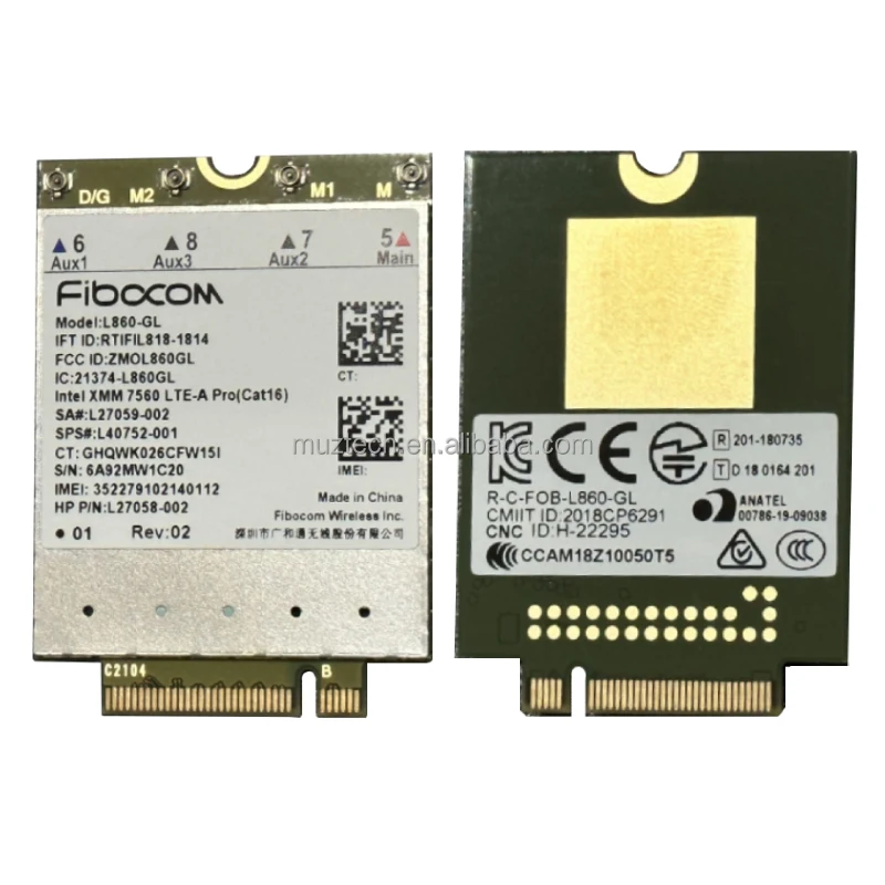 Fibocom L860-GL 4G Lte Module L860-GL-16 4G cat16 global band M.2 type l860-gl Same as EM160R-GL module