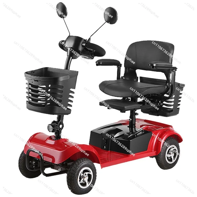 Elderly scooter four-wheeled adult household lightweight folding small disabled electric scooter
