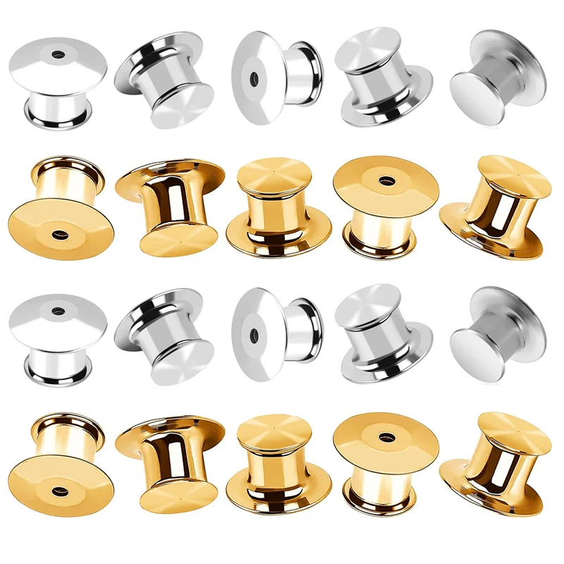 5/10 قطعة معدن الفضة الذهب قفل دبوس قبعات المشبك DIY بها بنفسك الاكسسوارات قفل دبوس الظهر Keepers ل بروش السلامة عقد النتائج مجوهرات