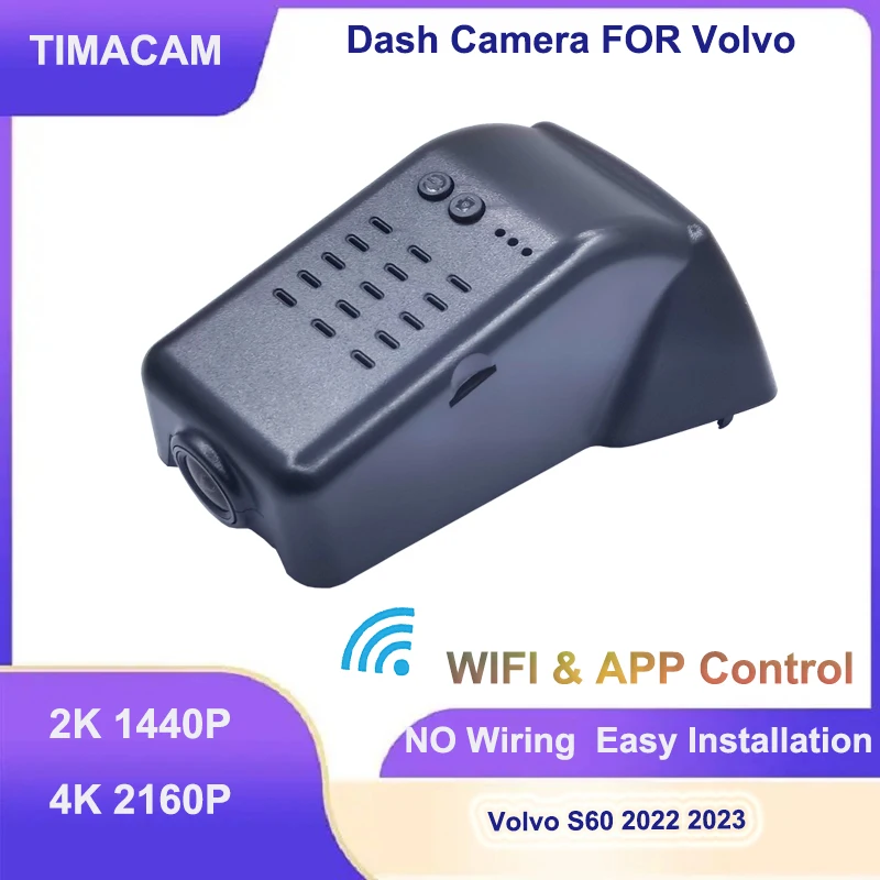 TIMACAM 2K 4K Wifi Dasham Car DVR Camera for Volvo S60 V60 2020 2021 2022 2023 for Volvo S90 T4 T5 V90 XC60 2017 2018 2019 2020