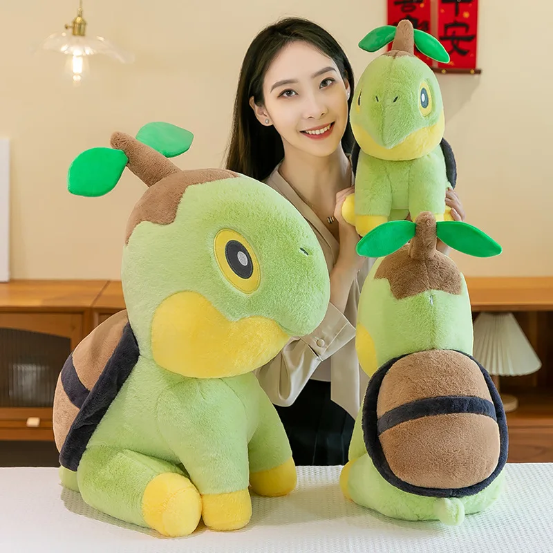 Peluche de Pokémon Turtwig grande para niños, muñeco de Anime, almohada linda, dibujos animados, regalo de peluche gigante, Navidad, 35 cm, 80cm