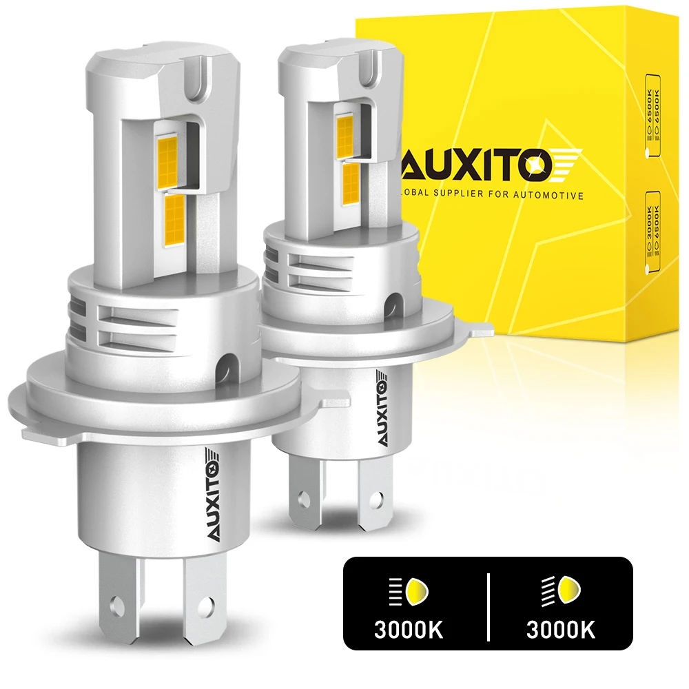 2Pcs LED H4 9003 HB2 3000K Yellow Canbus Headlight Bulb For Ford Fiesta BMW X3 Audi A3 VW Polo Opel Corsa Benz W203 Skoda Fabia