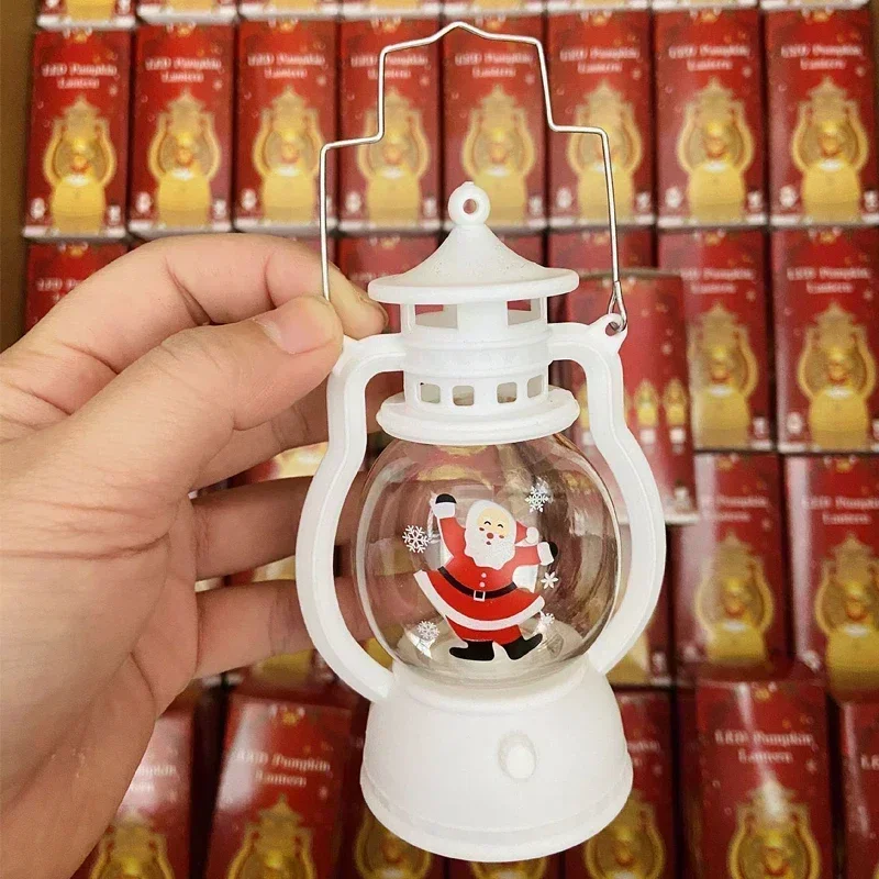 Christmas Night Light with Battery Santa Claus Christmas Tree Portable Lantern LED White Red Lamps Home Xmas Decoration Supplies