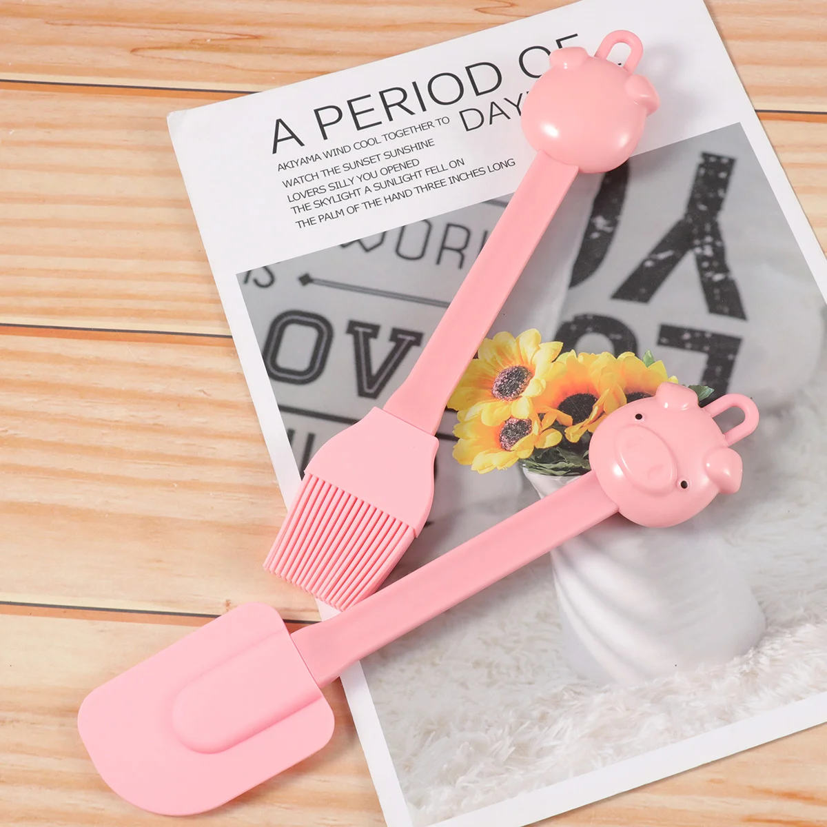 Cake Cream Scraper Silicone Baking Tools Kids Spatula Multifunction Pink Brush Child