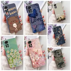 For Xiaomi Redmi Note 11 4G Case Stylish Bear Painted Cover Soft Silicone Phone Case For Redmi Note 11 Note11 Pro 4G Bumper