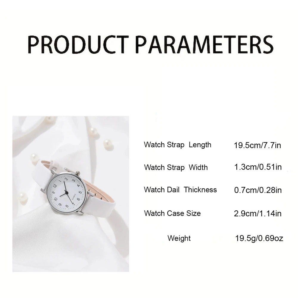 5pcs Luxury Watch Women Ring Necklace Earrings Bracelet Set Watches Silver Leather Strap Ladies Quartz WristWatch No Box