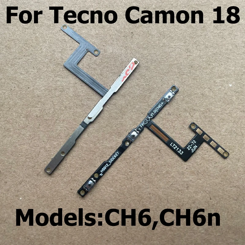 Power On Off Flex For Tecno Camon 18 Volume Up Down Side Button Key Ribbon Flex Cable CH6 CH6n