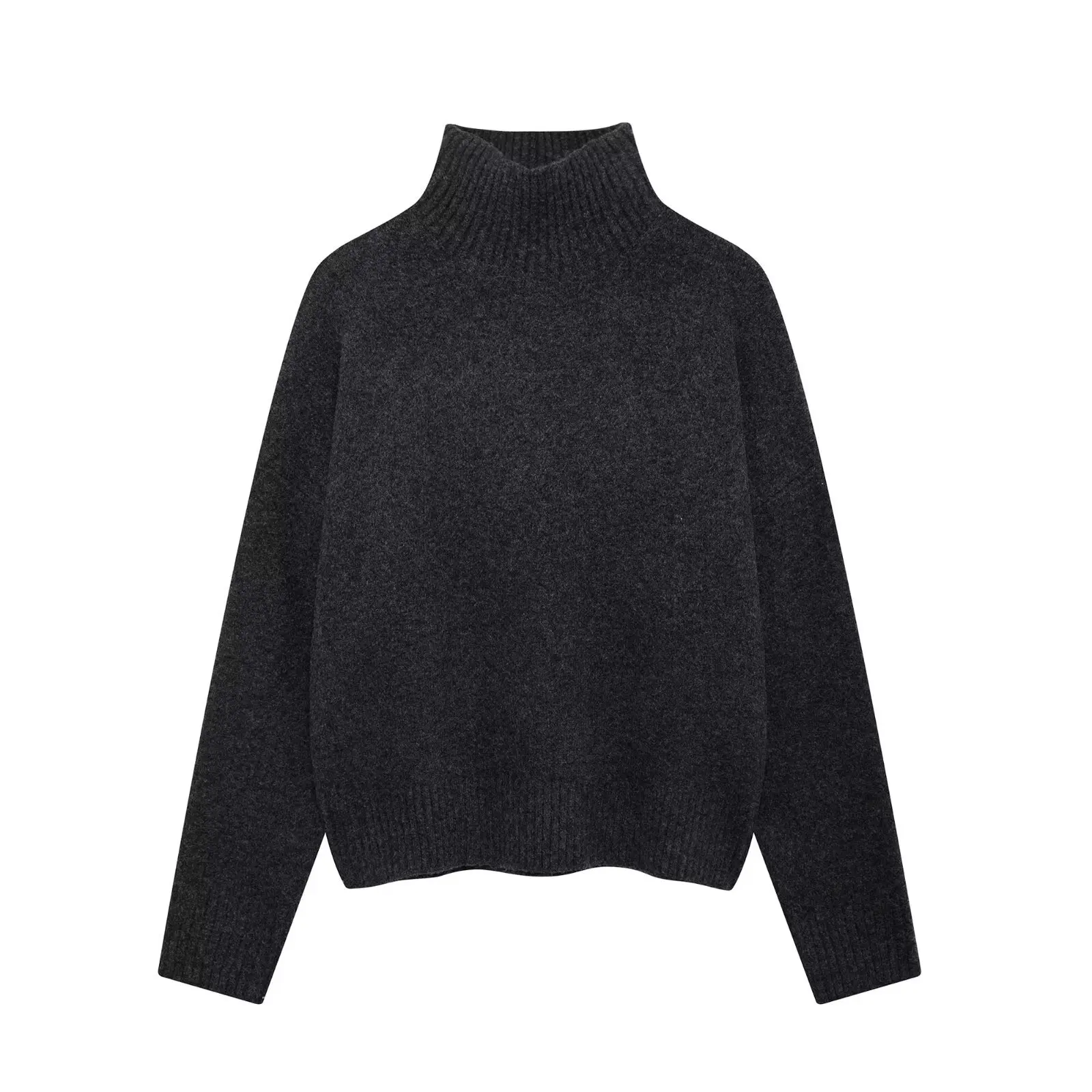 Image 7: Hauts de maternité INS automne populaire Style européen et américain mode femme col haut à manches longues doux basique tricoté pull