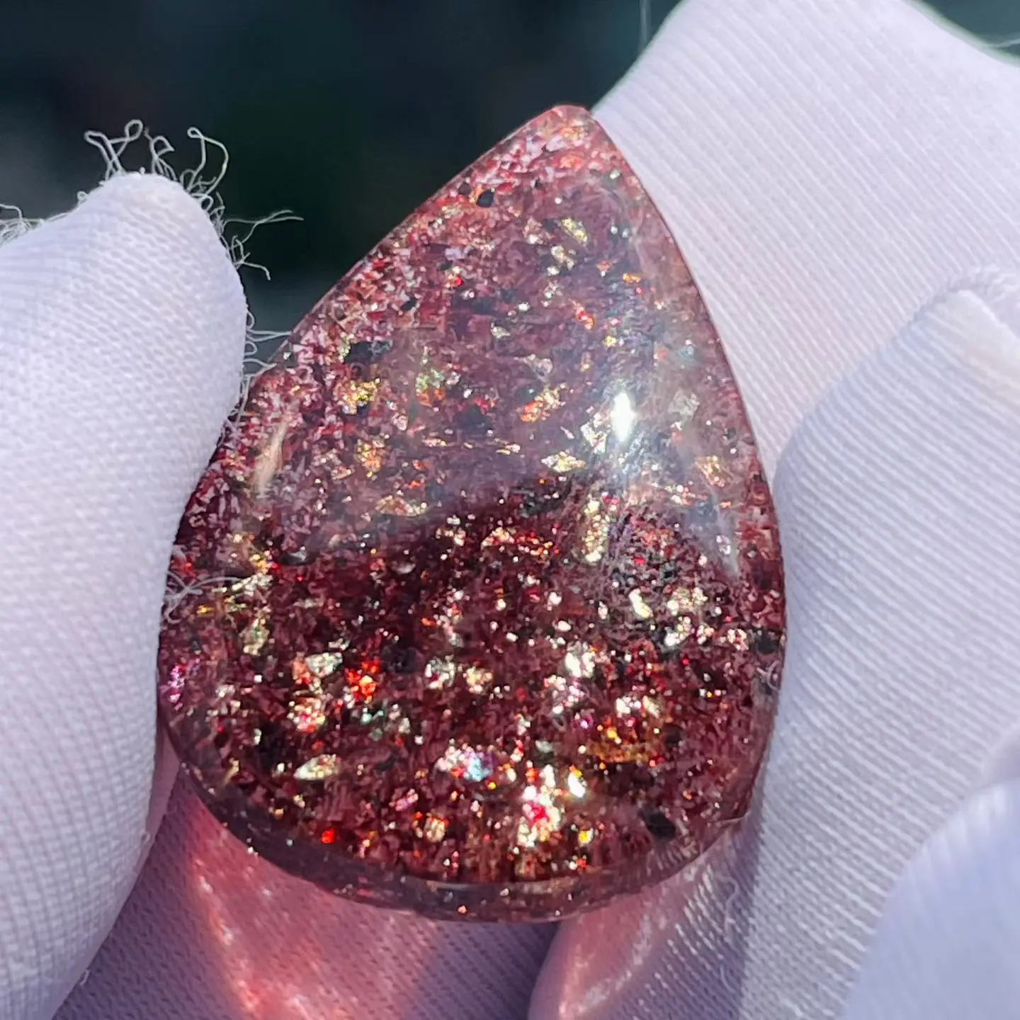 Natural Red Super Seven 7 Rutilated Quartz Pendant 21*15*5mm Red Lepidocrocite Water Drop Necklace Crystal Genuine AAAAA view 2
